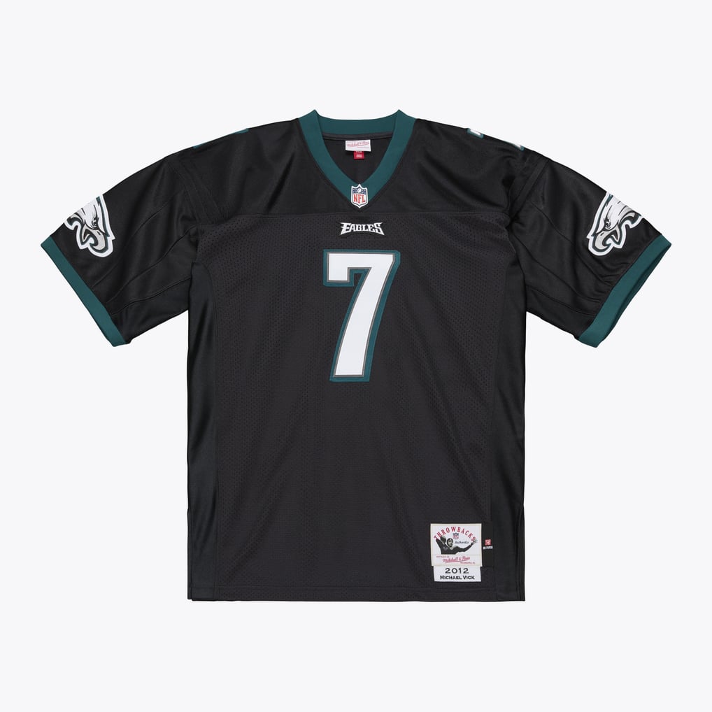 Men's Philadelphia Eagles Michael Vick Black 2012 Authentic Throwback Jersey