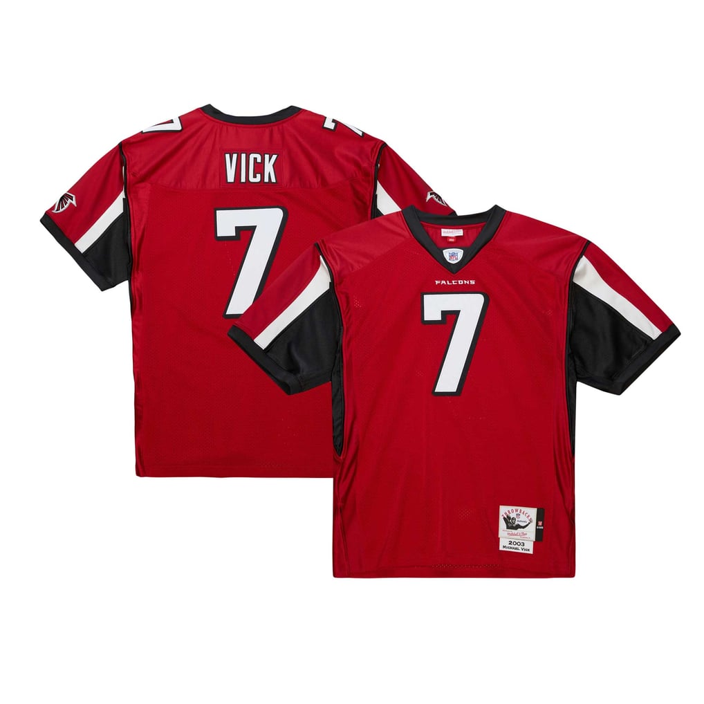 Men's Atlanta Falcons 2003 Michael Vick Red Authentic Throwback Retired Player Jersey