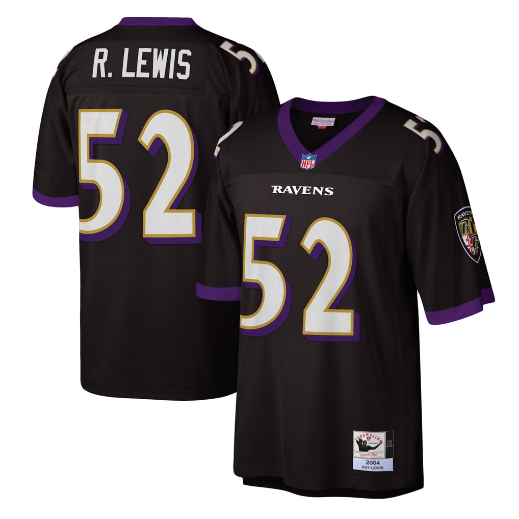Men's Baltimore Ravens 2004 Ray Lewis Black Authentic Throwback Retired Player Jersey