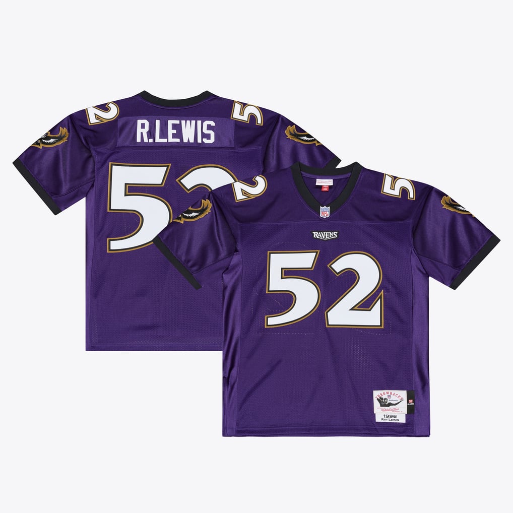 Men's Baltimore Ravens Ray Lewis Purple 1996 Authentic Throwback Jersey