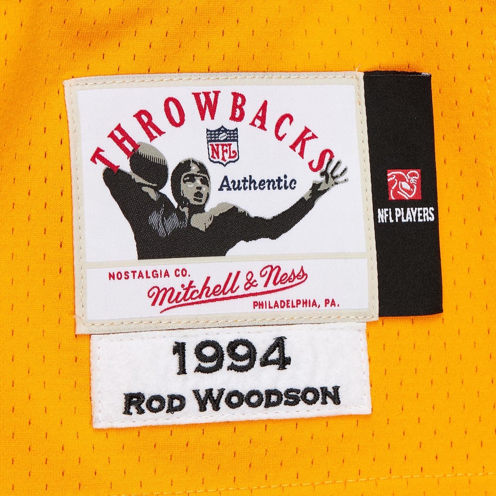 Men's Pittsburgh Steelers 1994 Rod Woodson Gold Authentic Throwback Retired Player Jersey