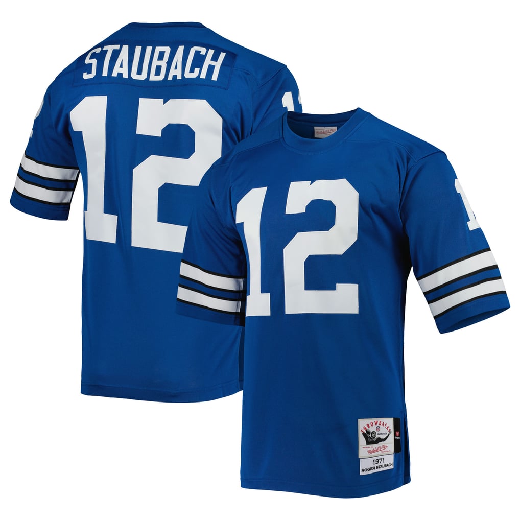 Men's Dallas Cowboys 1971 Roger Staubach Royal Authentic Throwback Retired Player Jersey