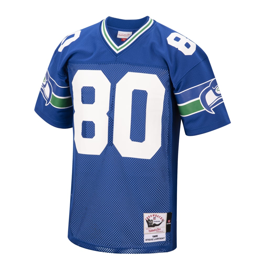 Men's Seattle Seahawks 1985 Steve Largent Royal Authentic Throwback Retired Player Jersey