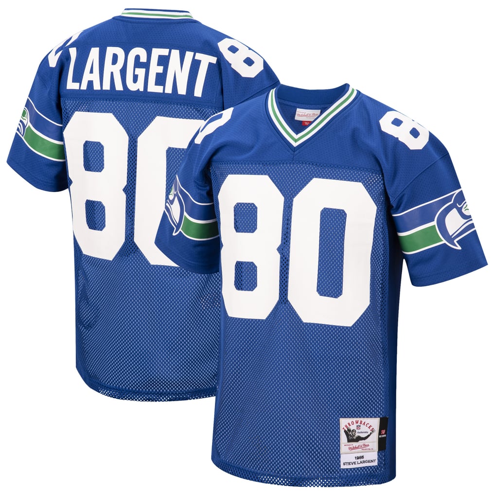 Men's Seattle Seahawks 1985 Steve Largent Royal Authentic Throwback Retired Player Jersey