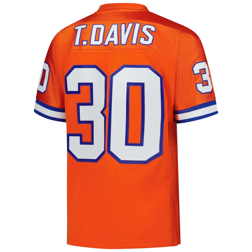 Men's Denver Broncos Terrell Davis Orange 1995 Authentic Throwback Retired Player Jersey