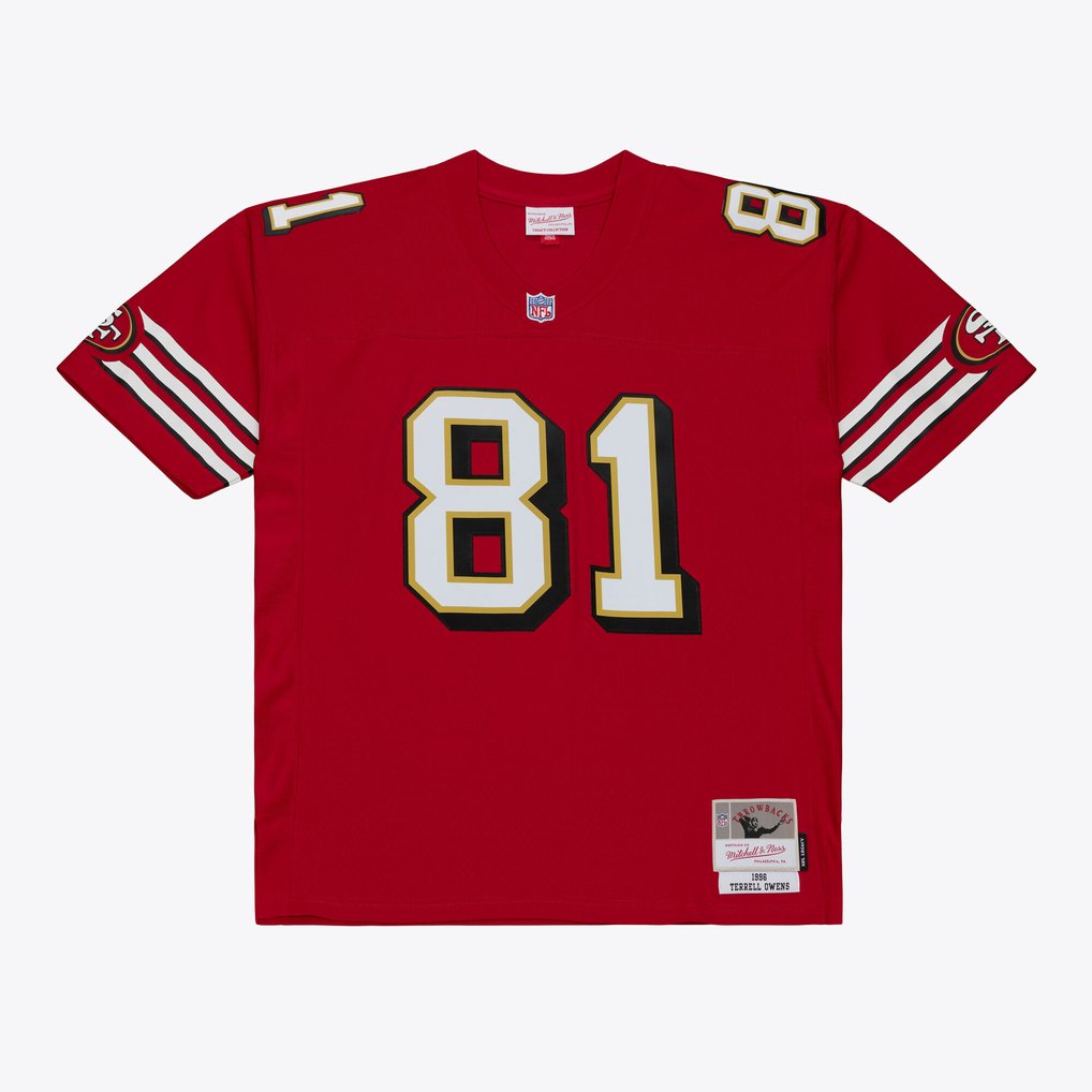 Men's San Francisco 49ers Terrell Owens Red 1996 Legacy Replica Player Jersey