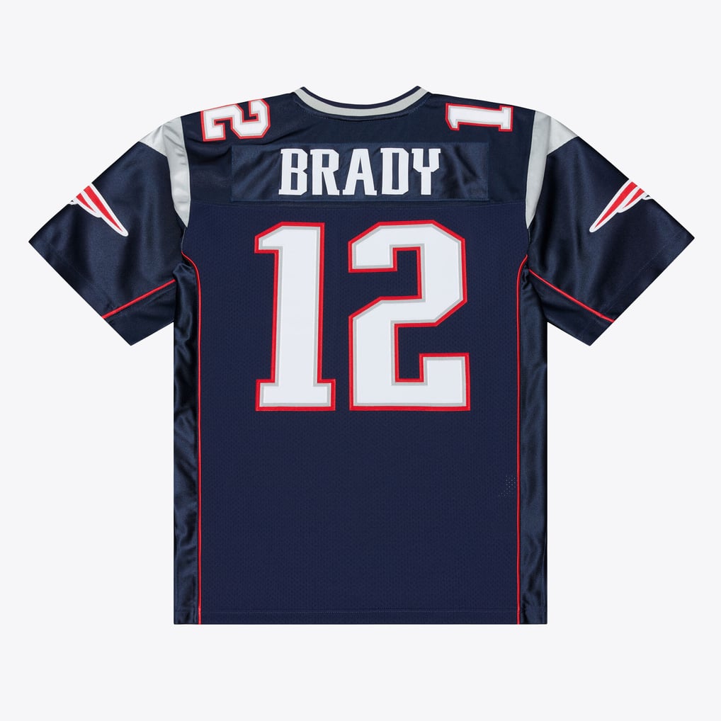 Men's New England Patriots Tom Brady Navy Super Bowl XXXVI Authentic Throwback Jersey
