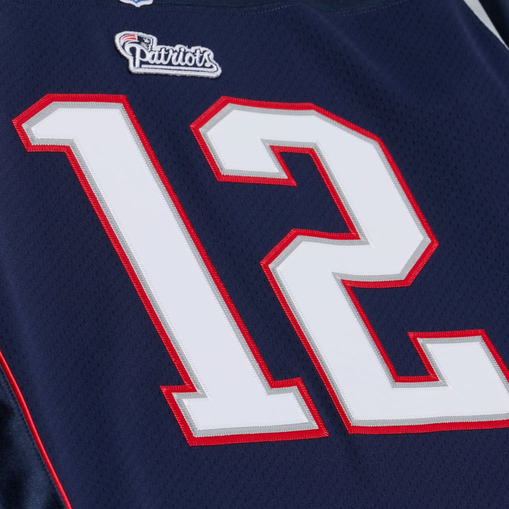 Men's New England Patriots Tom Brady Navy Super Bowl XXXVI Authentic Throwback Jersey