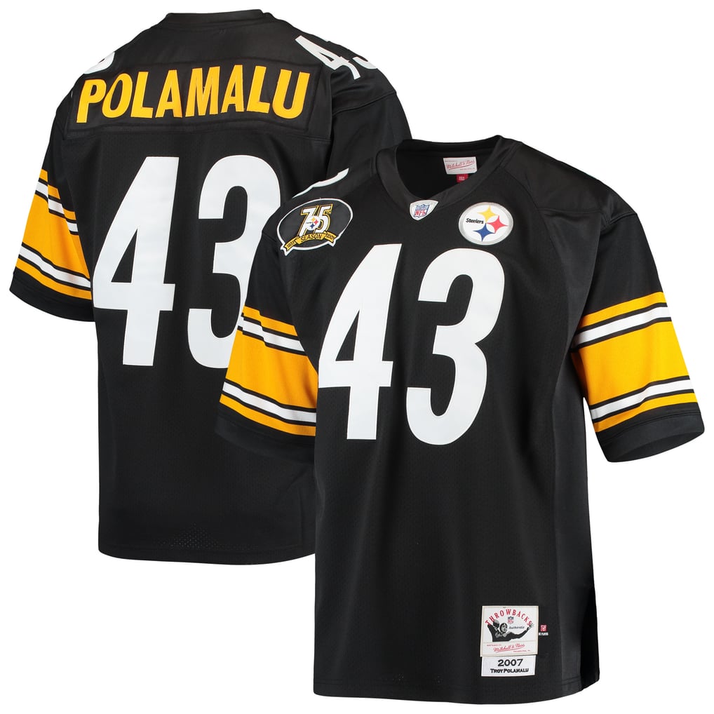 Men's Pittsburgh Steelers 2007 Troy Polamalu Black Authentic Throwback Retired Player Jersey