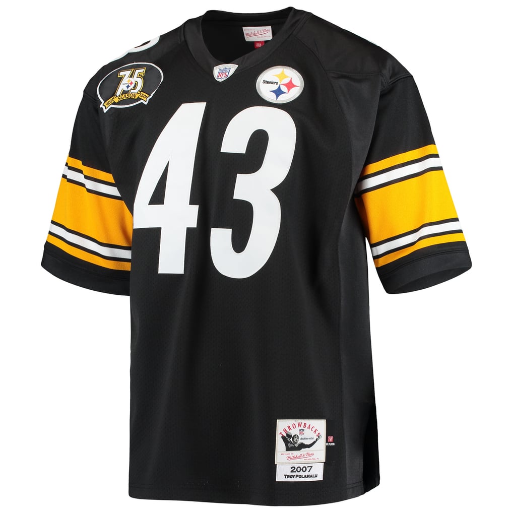 Men's Pittsburgh Steelers 2007 Troy Polamalu Black Authentic Throwback Retired Player Jersey