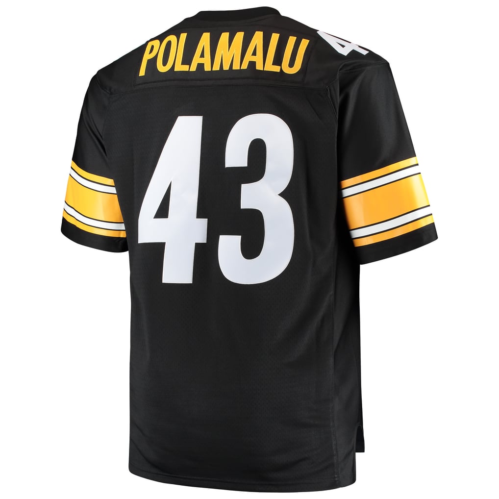 Men's Pittsburgh Steelers Troy Polamalu Black Big & Tall 2005 Retired Player Replica Jersey