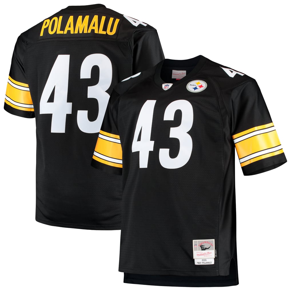 Men's Pittsburgh Steelers Troy Polamalu Black Big & Tall 2005 Retired Player Replica Jersey