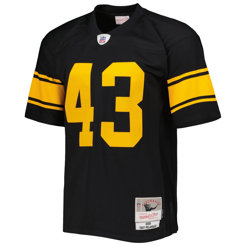Men's Pittsburgh Steelers Troy Polamalu Black Legacy Replica Jersey