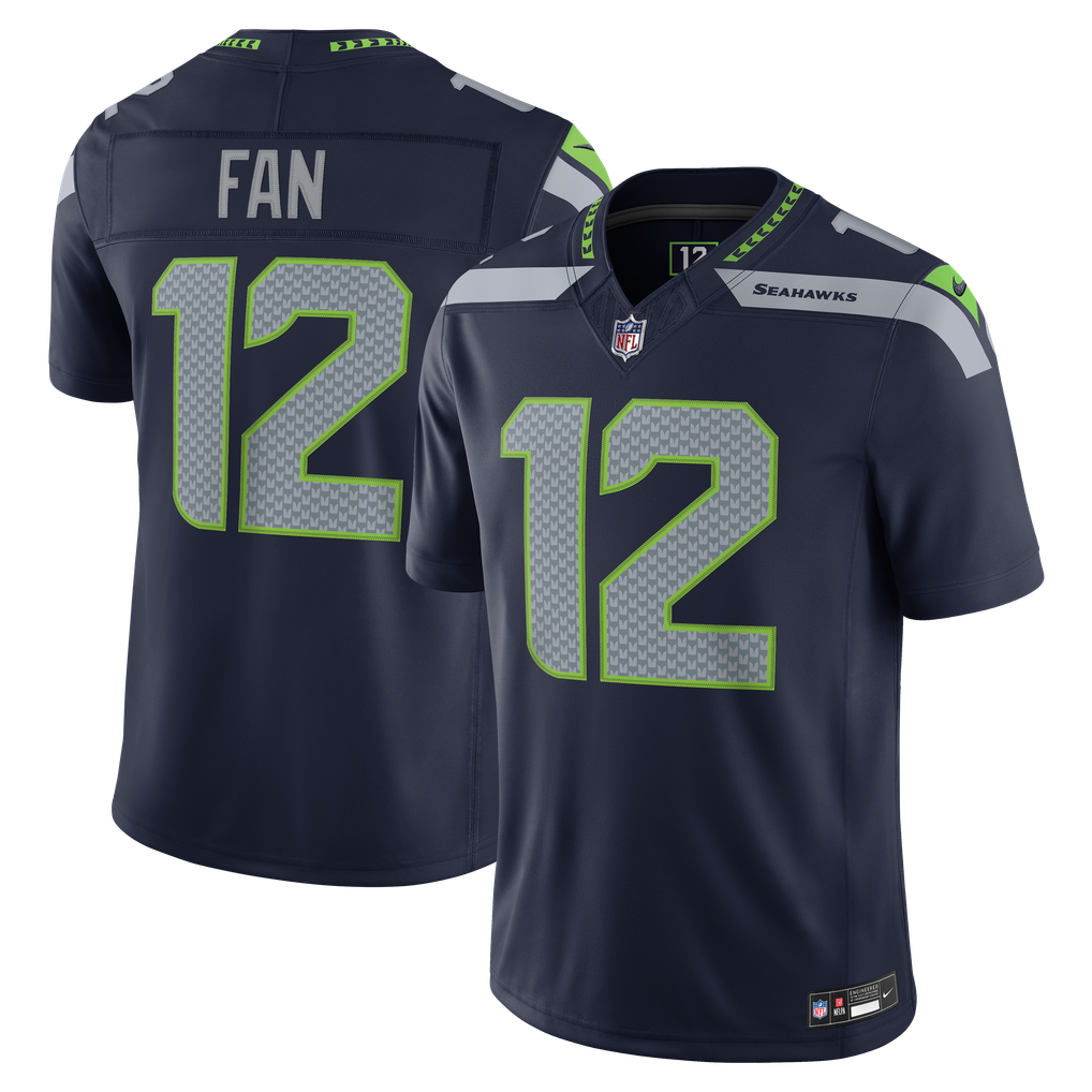 Men's Seattle Seahawks 12s College Navy Team Vapor F.U.S.E. Stitched Limited Jersey
