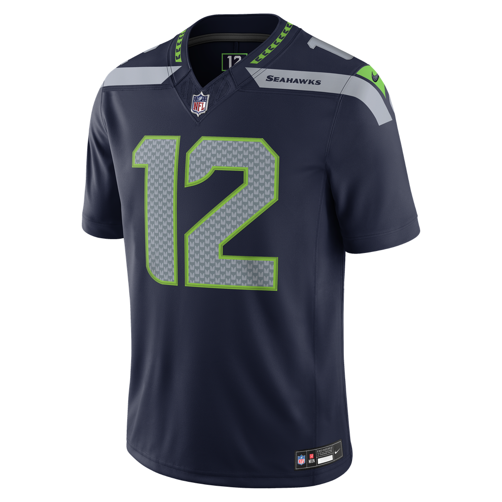 Men's Seattle Seahawks 12s College Navy Team Vapor F.U.S.E. Stitched Limited Jersey