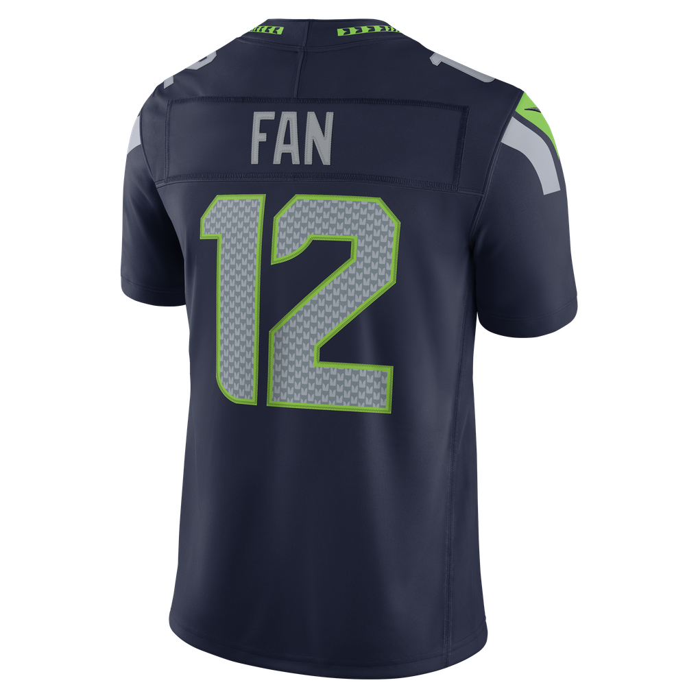 Men's Seattle Seahawks 12s College Navy Team Vapor F.U.S.E. Stitched Limited Jersey