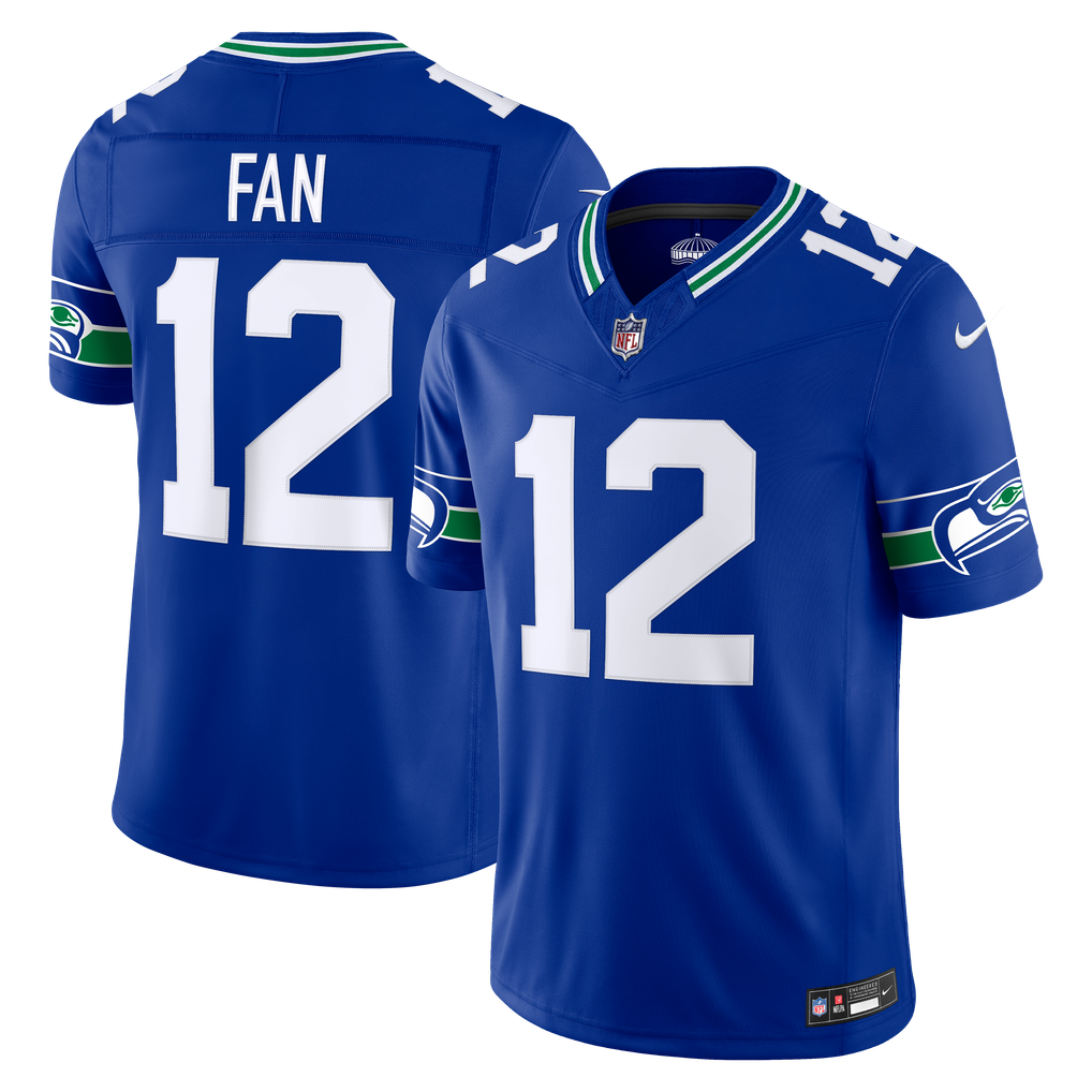 Men's Seattle Seahawks 12s Royal Alternate Vapor F.U.S.E. Stitched Limited Jersey