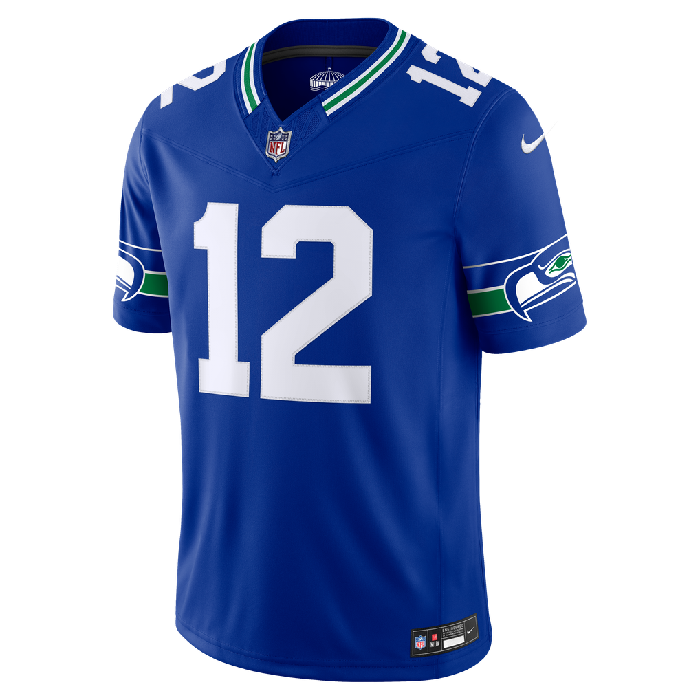Men's Seattle Seahawks 12s Royal Alternate Vapor F.U.S.E. Stitched Limited Jersey