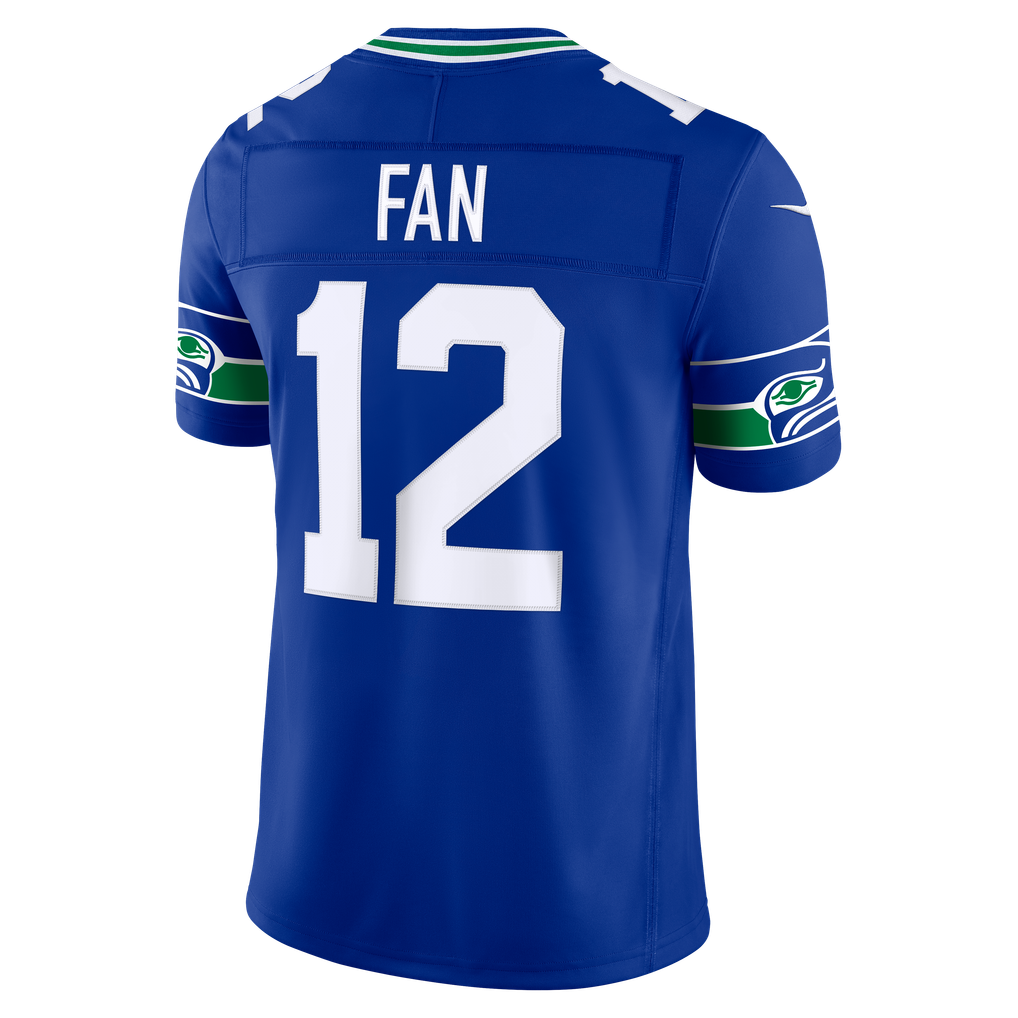 Men's Seattle Seahawks 12s Royal Alternate Vapor F.U.S.E. Stitched Limited Jersey