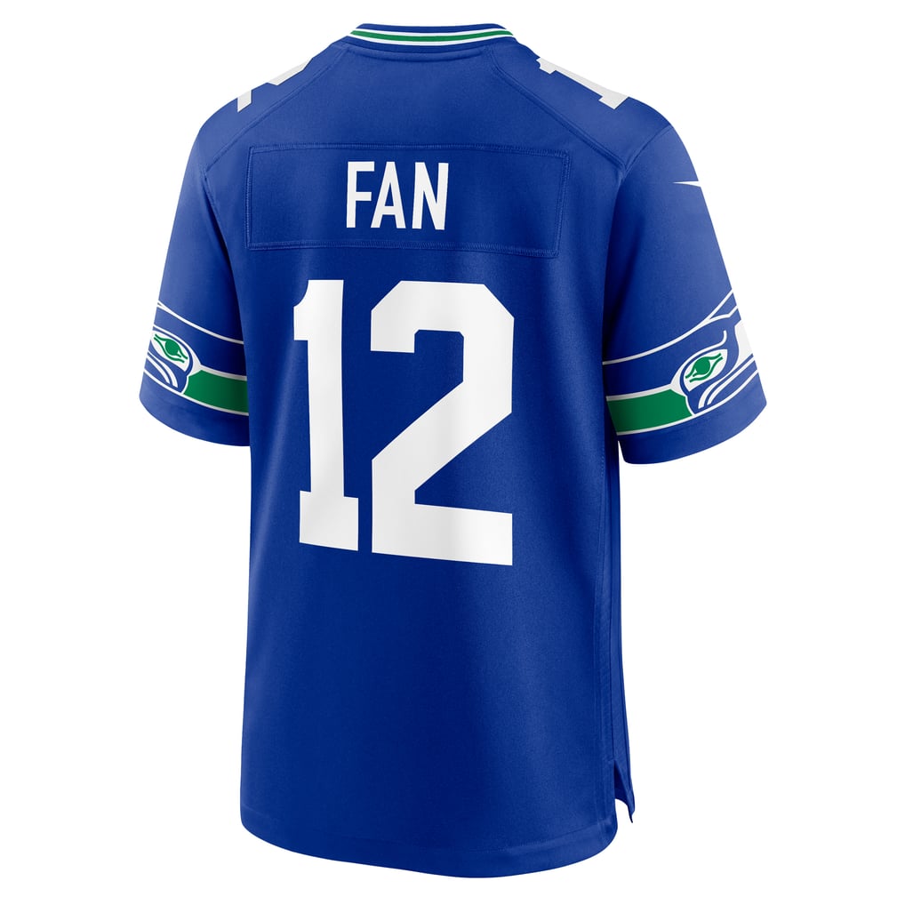 Men's Seattle Seahawks 12s Royal Throwback Player Game Jersey