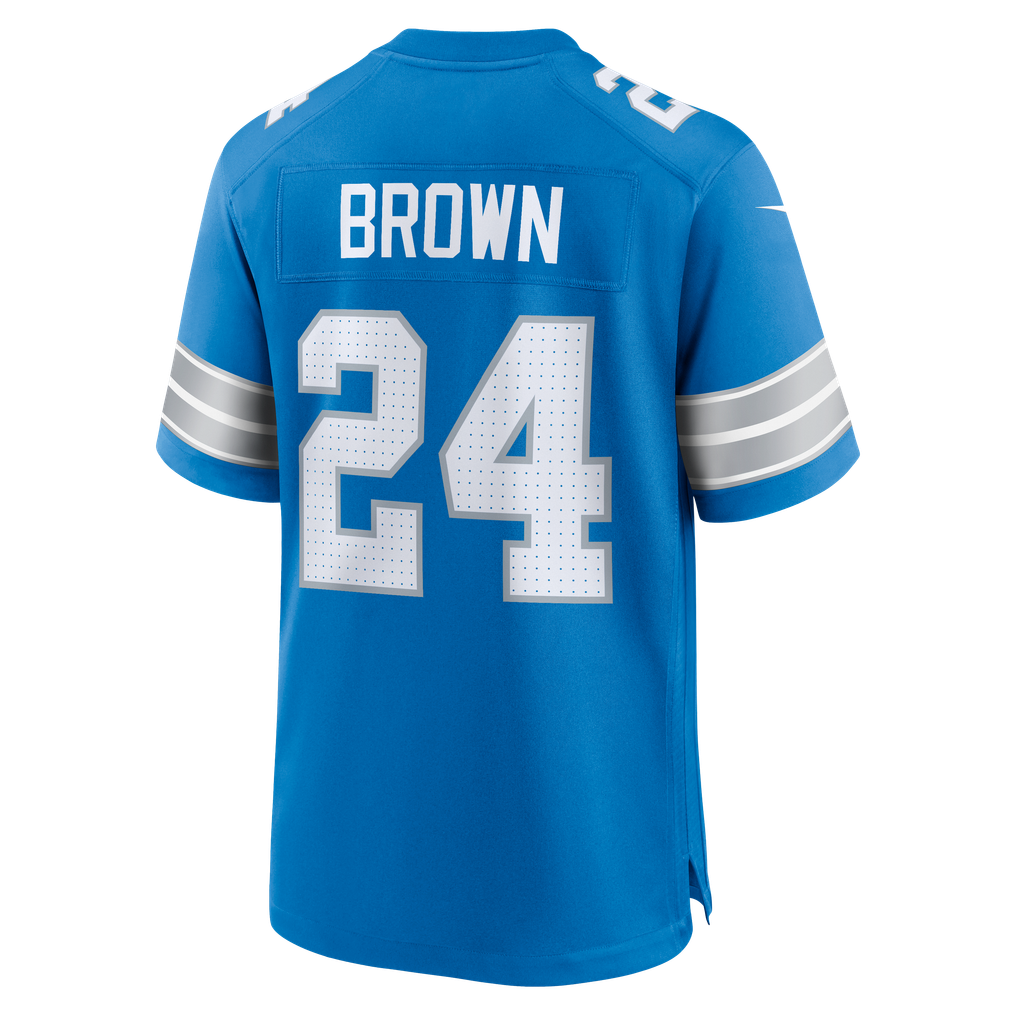 Men's Detroit Lions Aamaris Brown Blue Team Game Jersey