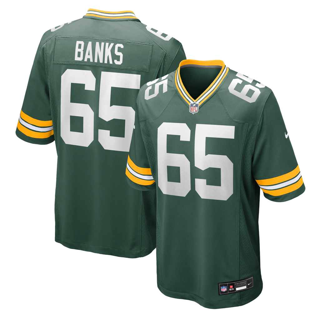 Men's Green Bay Packers Aaron Banks Green Team Game Jersey