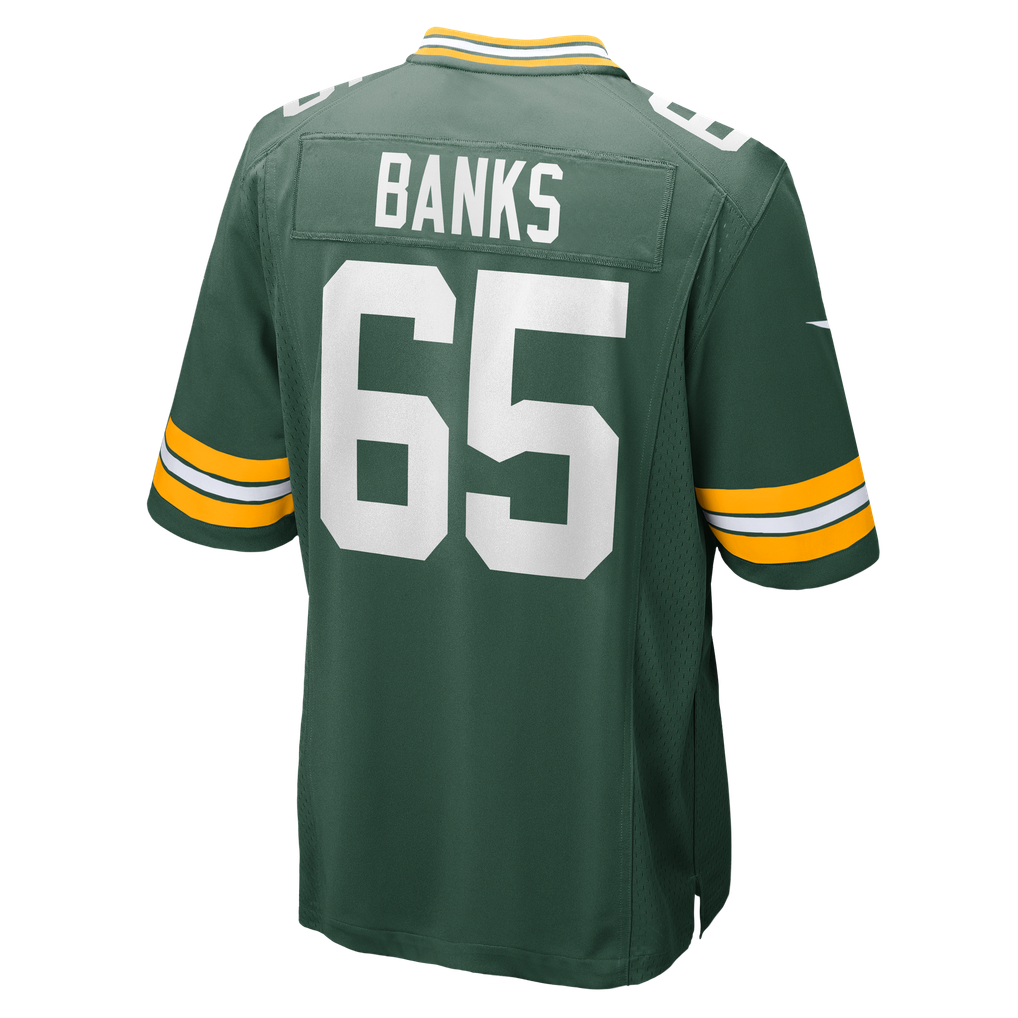 Men's Green Bay Packers Aaron Banks Green Team Game Jersey