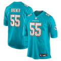 Men's Miami Dolphins Aaron Brewer Aqua Game Jersey