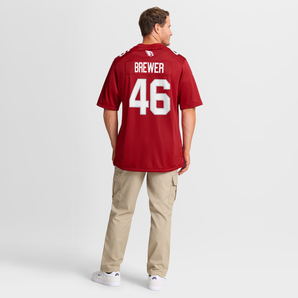 Men's Arizona Cardinals Aaron Brewer Cardinal Team Game Jersey