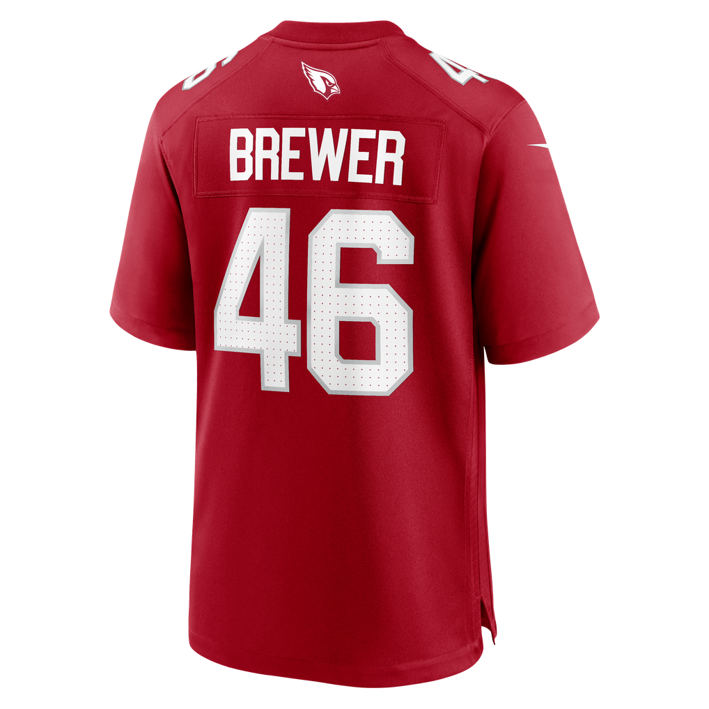 Men's Arizona Cardinals Aaron Brewer Cardinal Team Game Jersey