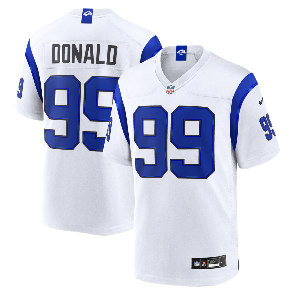 Men's Los Angeles Rams Aaron Donald Fearsome White Game Jersey