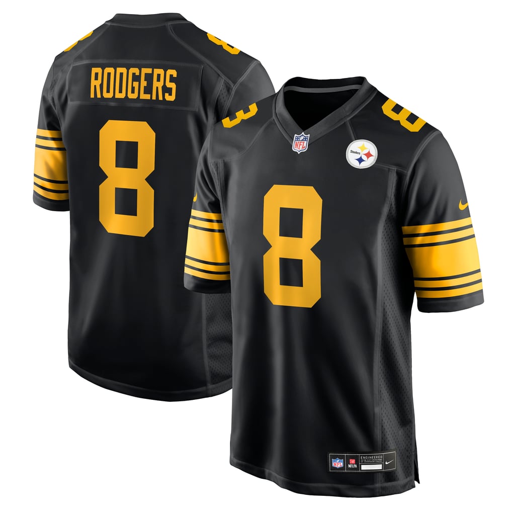 Men's Pittsburgh Steelers Aaron Rodgers Black Alternate Game Jersey