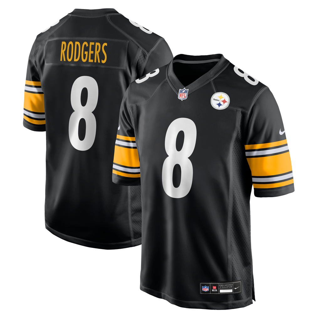 Men's Pittsburgh Steelers Aaron Rodgers Black Game Jersey