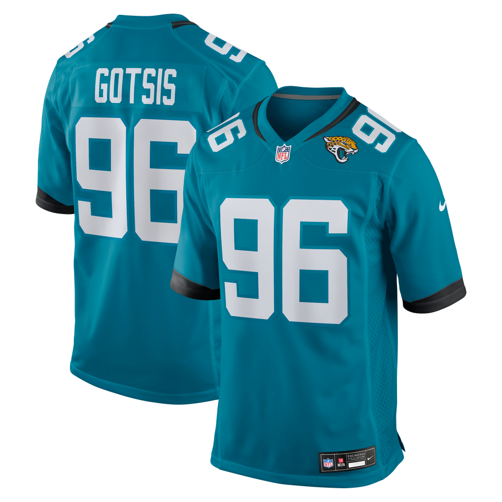 Men's Jacksonville Jaguars Adam Gotsis Teal Game Jersey
