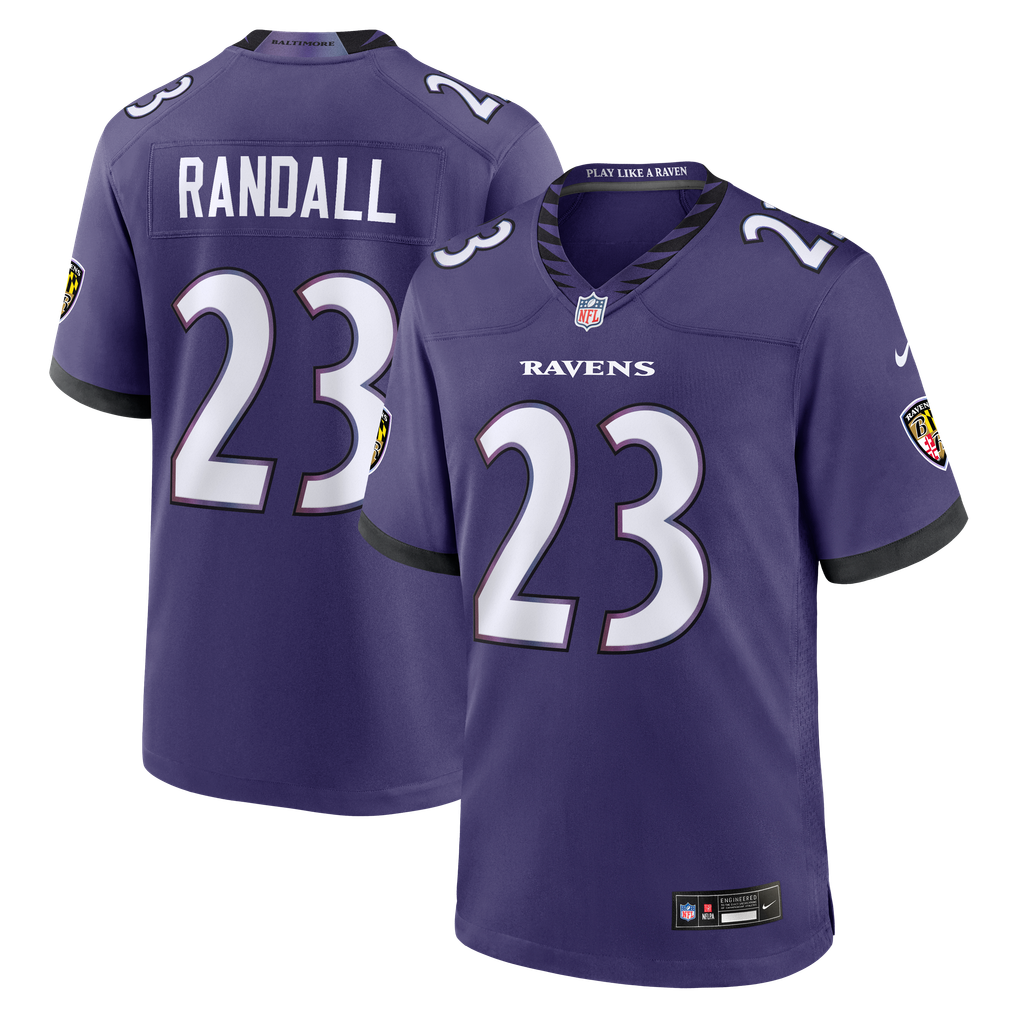 Men's Baltimore Ravens Adam Randall Purple Team Game Jersey