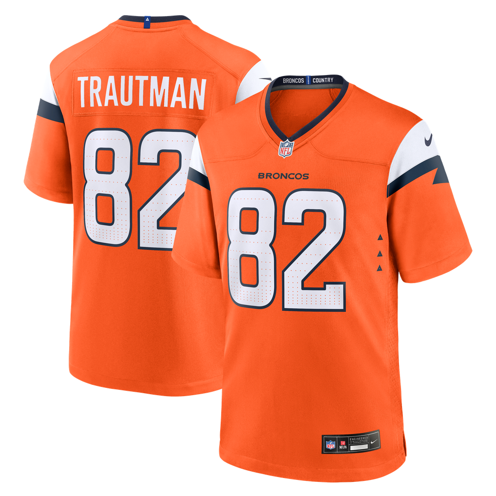 Men's Denver Broncos Adam Trautman Orange Team Game Jersey