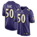 Men's Baltimore Ravens Adisa Isaac Purple Team Game Jersey