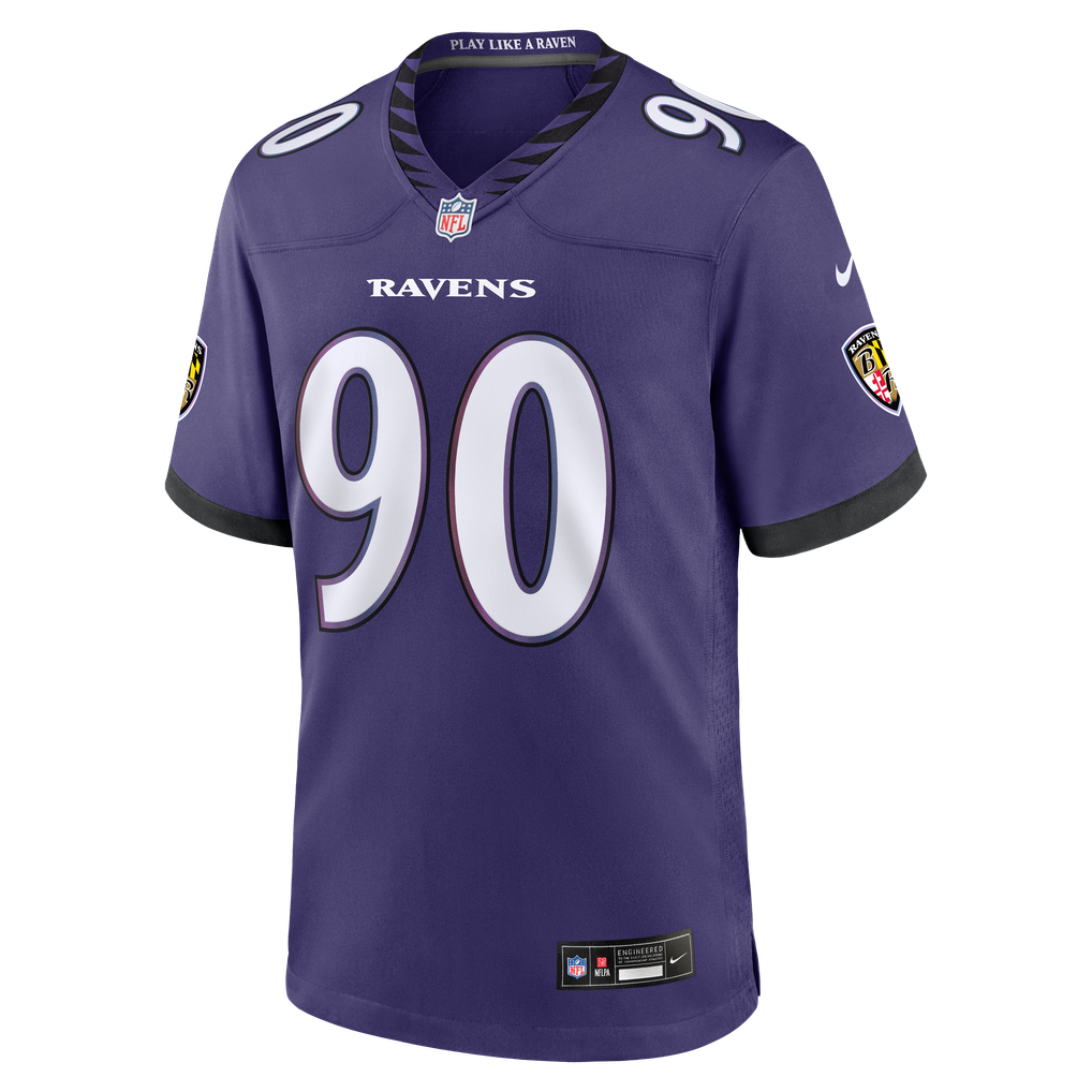 Men's Baltimore Ravens Aeneas Peebles Purple Team Game Jersey