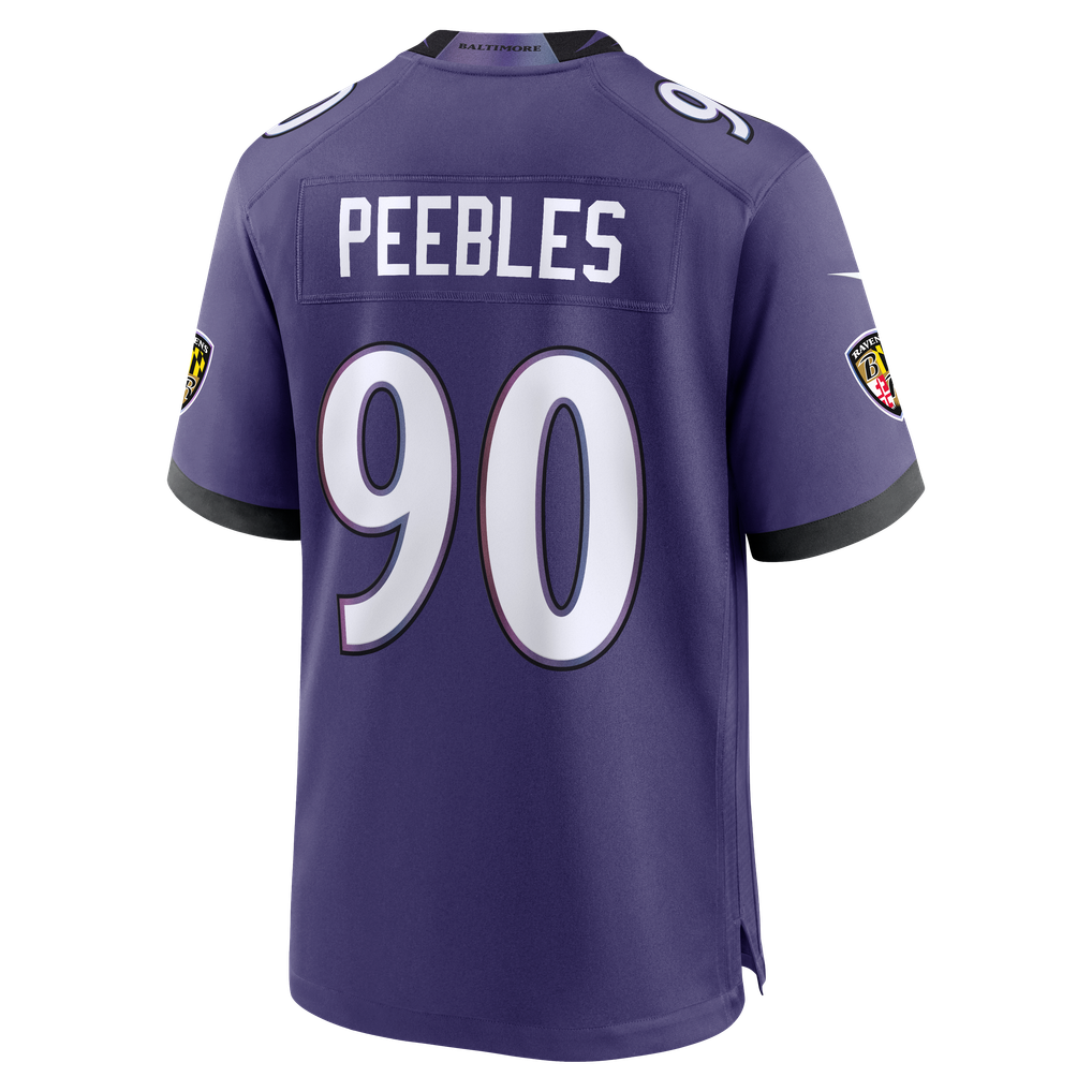 Men's Baltimore Ravens Aeneas Peebles Purple Team Game Jersey