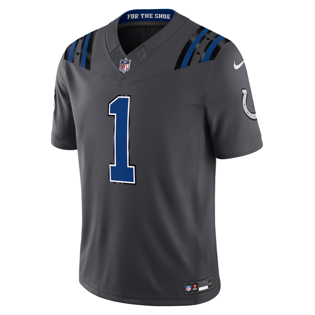 Men's Indianapolis Colts Ahmad Sauce Gardner Anthracite 2026 Rivalries Collection Stitched Limited Jersey