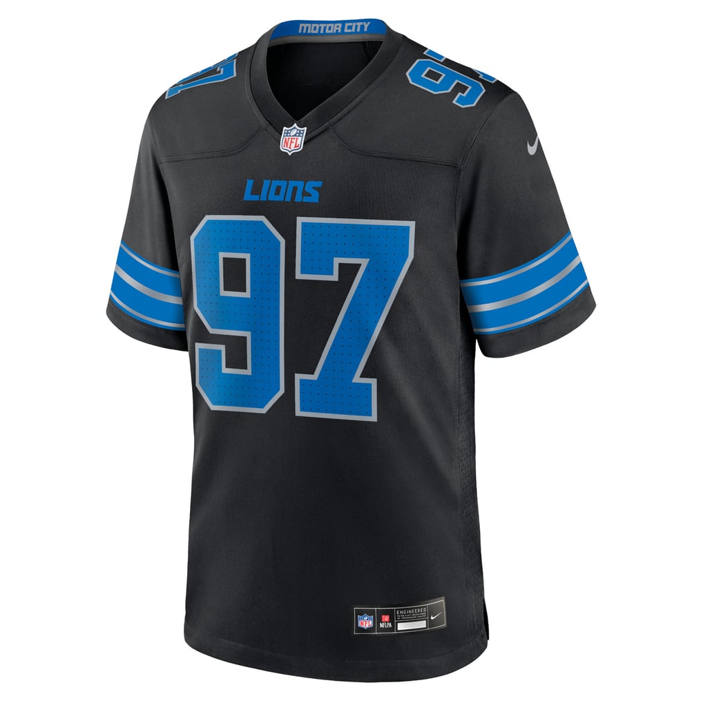 Men's Detroit Lions Aidan Hutchinson Black 2nd Alternate Game Jersey