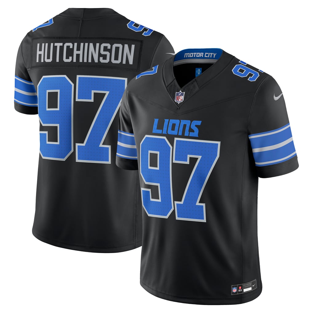 Men's Detroit Lions Aidan Hutchinson Black Alternate Vapor F.U.S.E. Stitched Limited Jersey