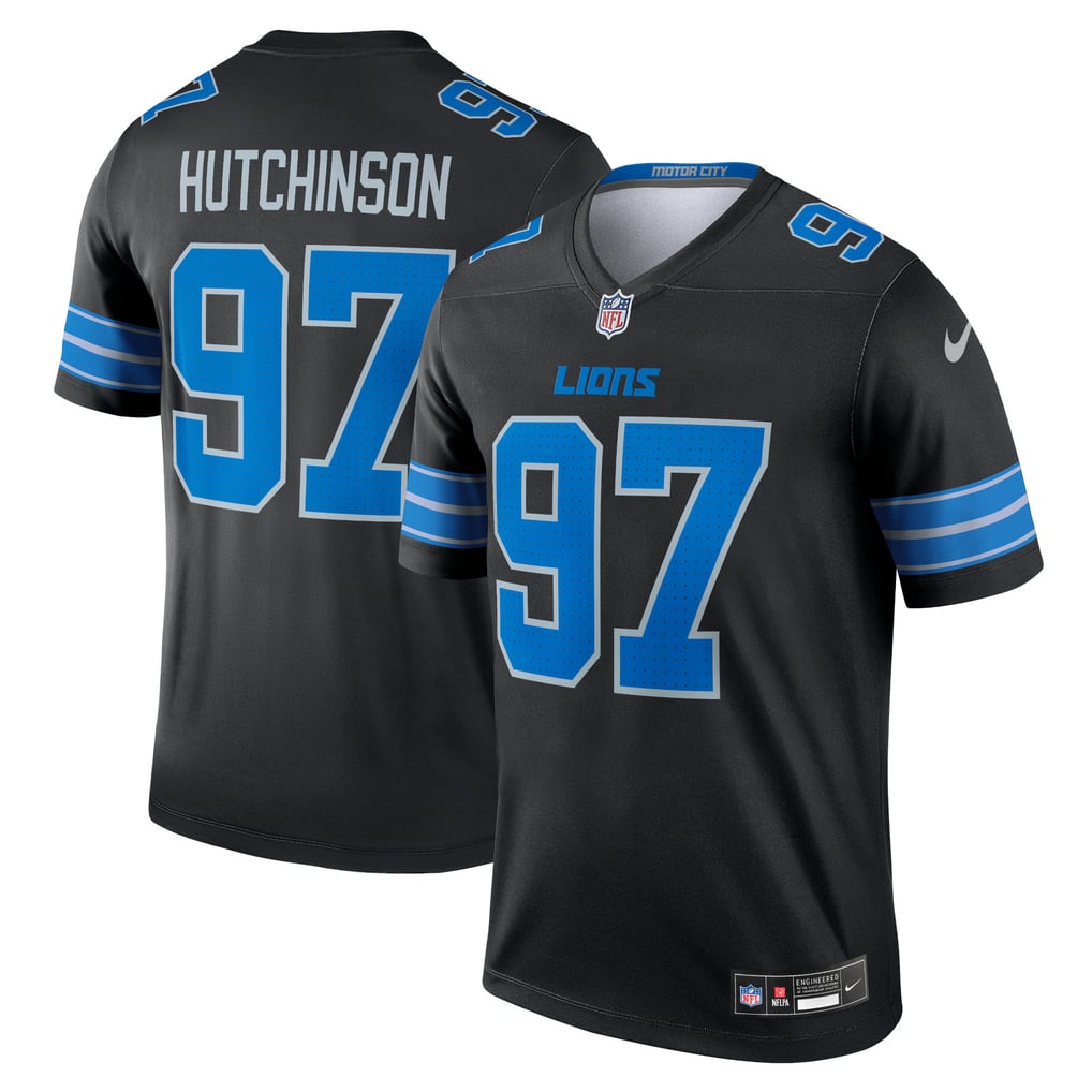 Men's Detroit Lions Aidan Hutchinson Black Legend Player Performance Top