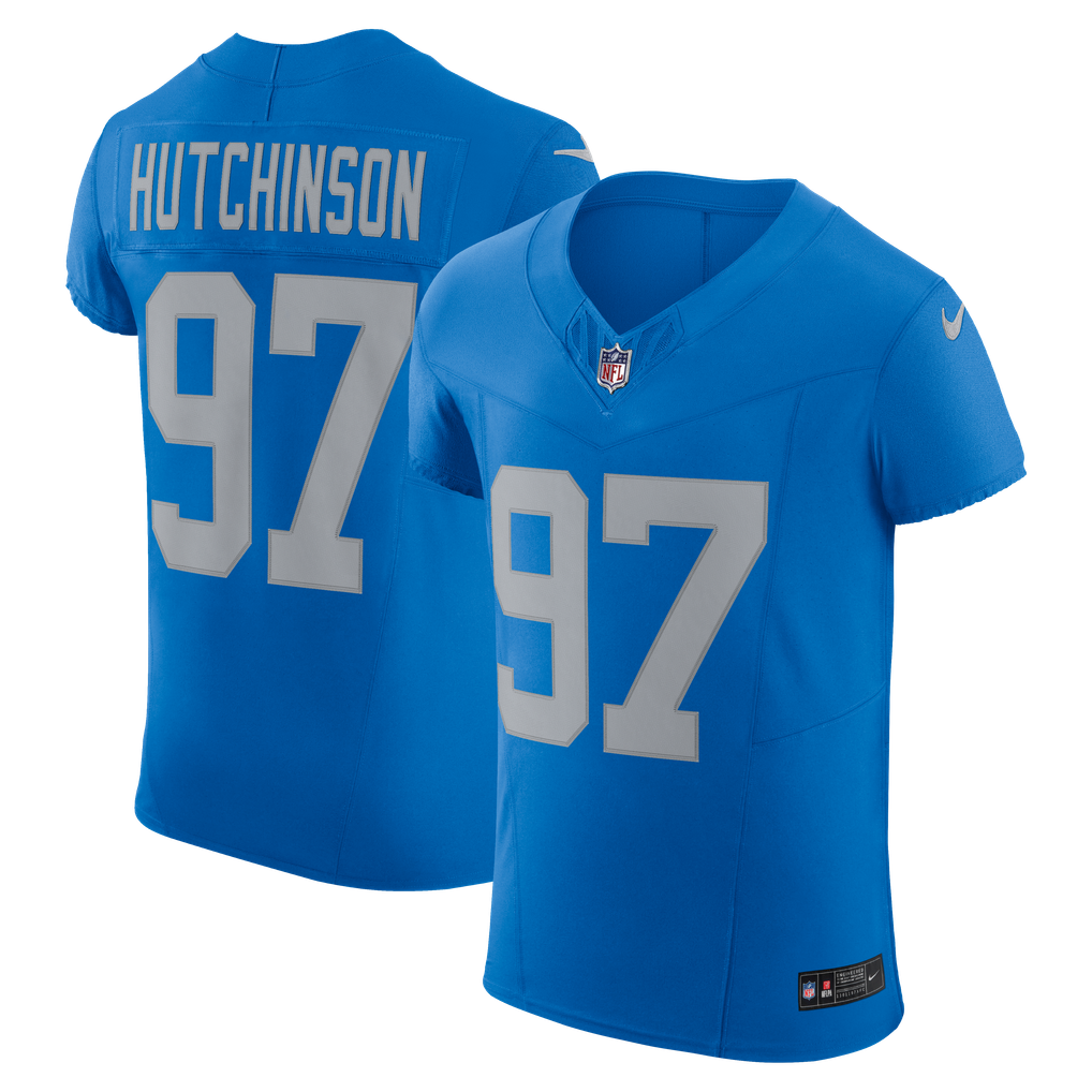 Men's Detroit Lions Aidan Hutchinson Blue Alternate Vapor F.U.S.E. Elite Jersey