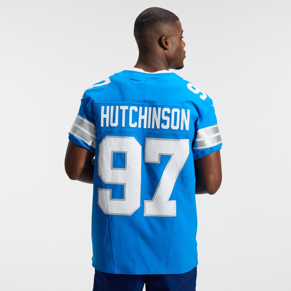 Men's Detroit Lions Aidan Hutchinson Blue Alternate Vapor F.U.S.E. Elite Jersey