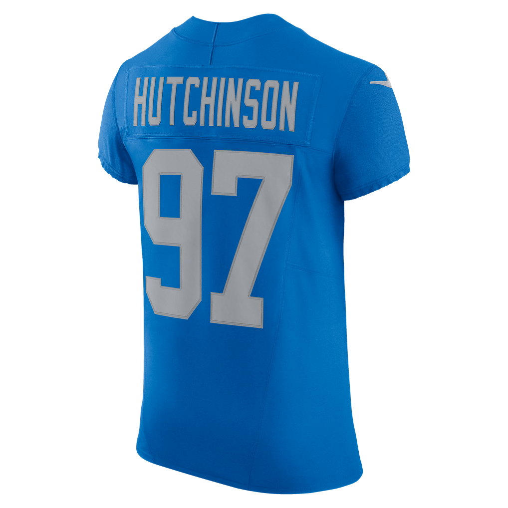 Men's Detroit Lions Aidan Hutchinson Blue Alternate Vapor F.U.S.E. Elite Jersey