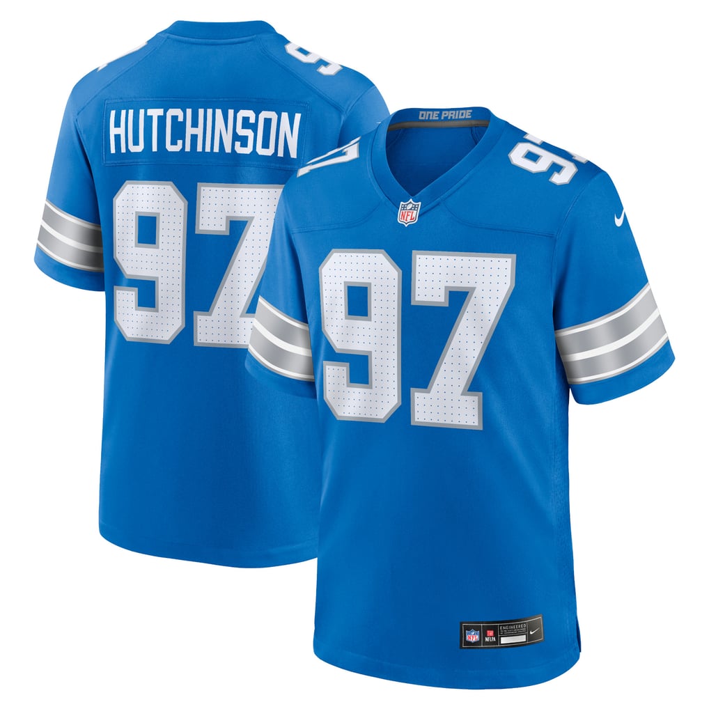 Men's Detroit Lions Aidan Hutchinson Blue Game Jersey