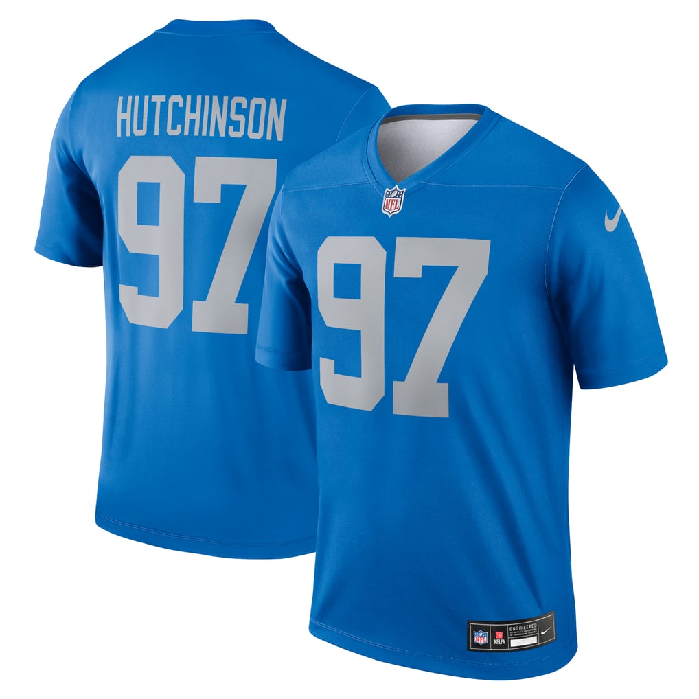 Men's Detroit Lions Aidan Hutchinson Blue Legend Player Performance Top