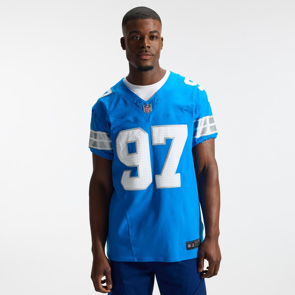 Men's Detroit Lions Aidan Hutchinson Blue Team Vapor F.U.S.E. Elite Jersey