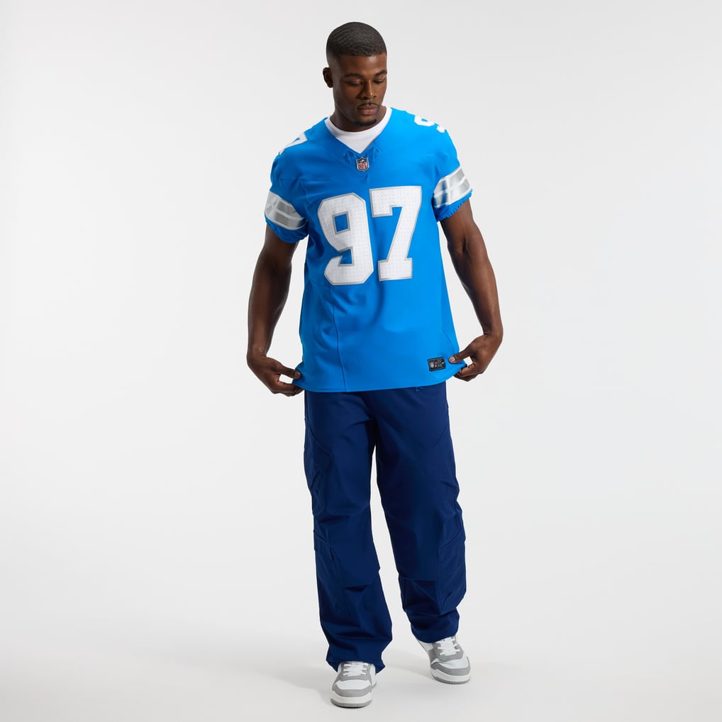 Men's Detroit Lions Aidan Hutchinson Blue Team Vapor F.U.S.E. Elite Jersey